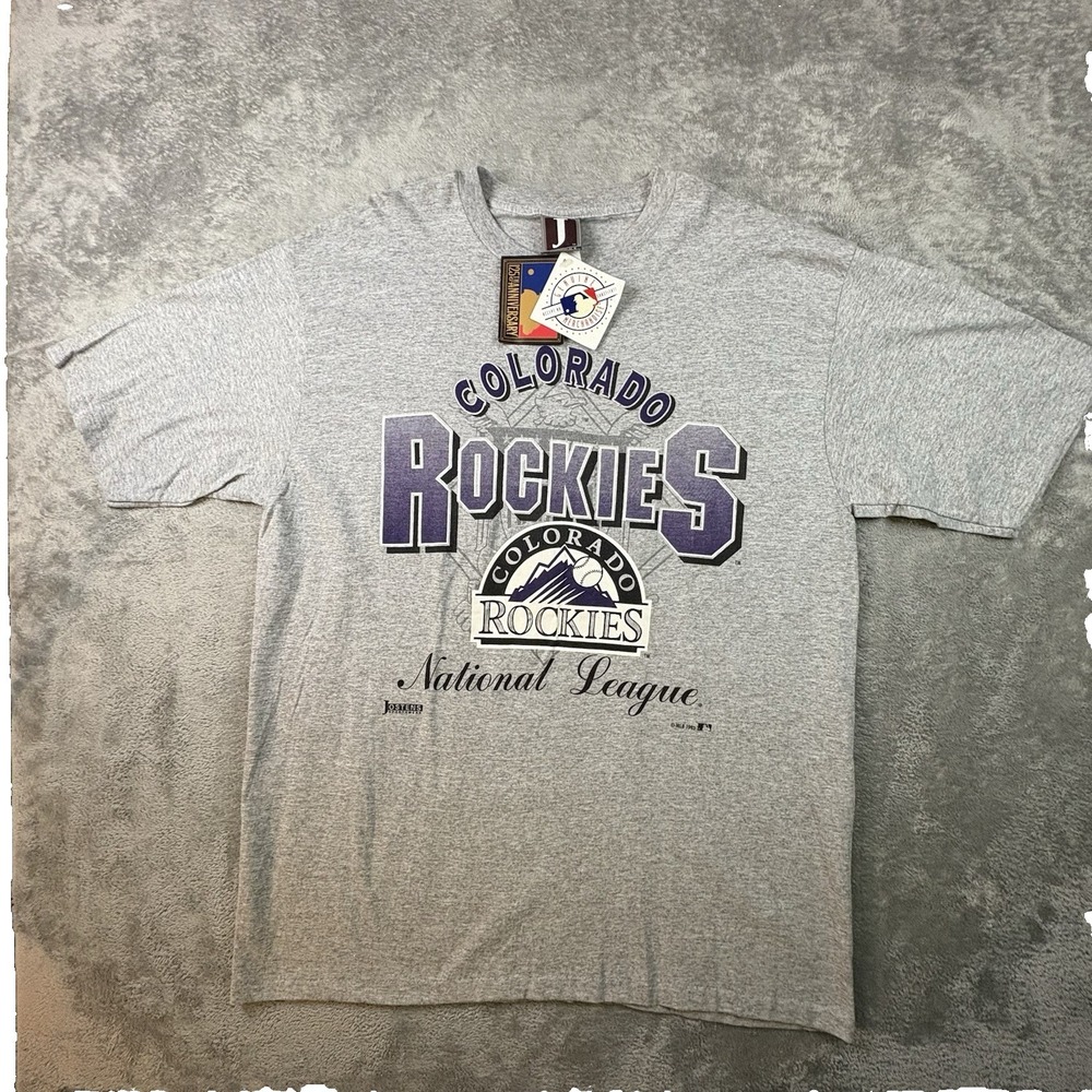 VTG Jostens Men's XL Gray NWT 1993 Colorado Rockies MLB Deadstock T Shirt